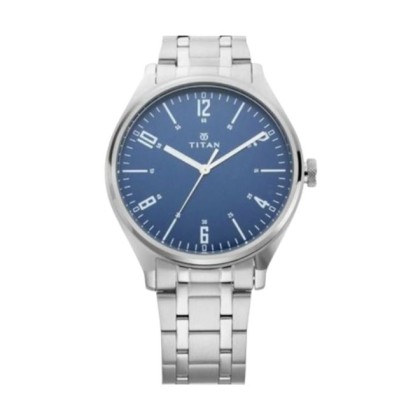 Titan 1802SM02 Analog Dial Blue Stainless Steel Men Watch